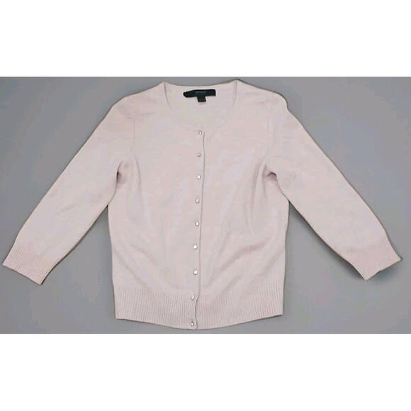 Express 100% Cashmere Pink Cardigan Rhinestone Buttons Women’s M Y2K Preppy EUC - Picture 1 of 9